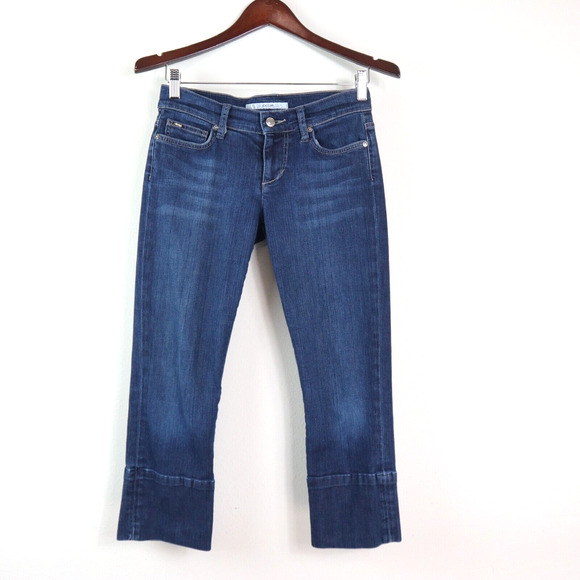 Joe's Jeans Size 26 Socialite Kicker Crop Jeans Kennedy Blue Wash - Picture 1 of 11